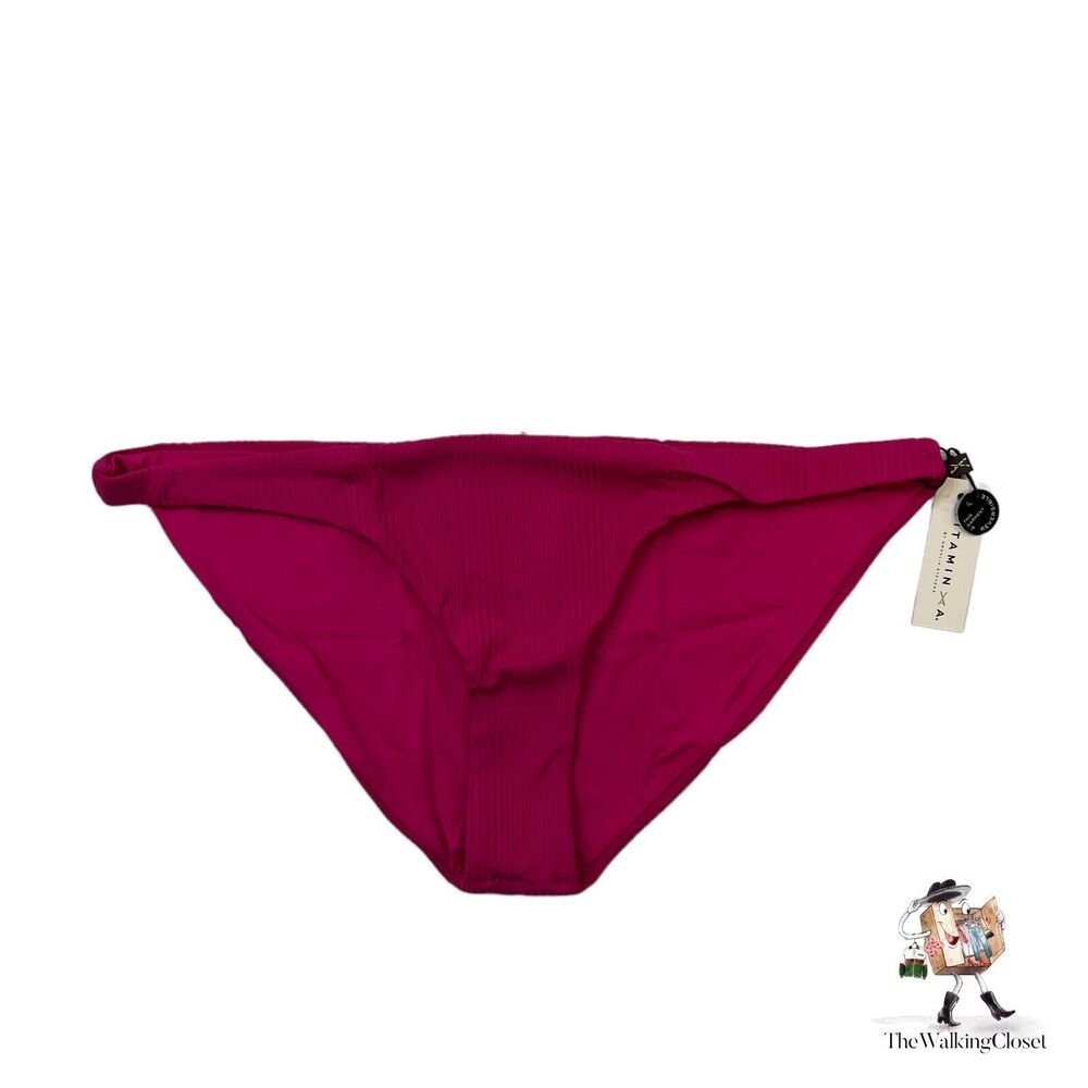Vitamin A VA Bikini Bottom 14DD XXL Luciana Fuchsia Malaia Reversible‎ Ribbed